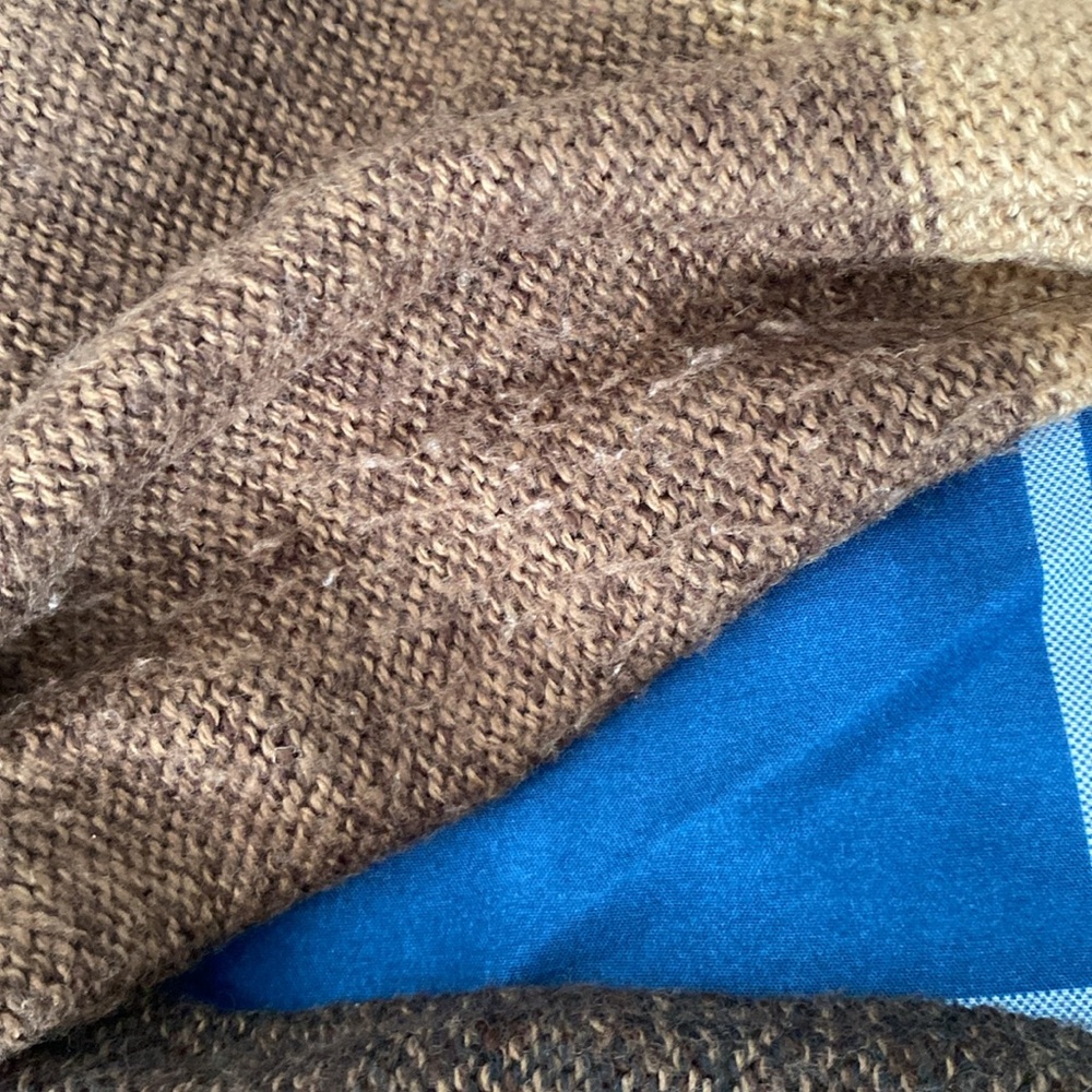 Vintage Colorblock Brown and Tan Sweater Button Down Cardigan - Picture 17 of 17